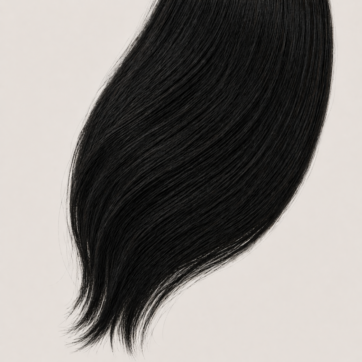 Stessia butterfly weft hair extensions in shade #1A Natural Black, laid flat