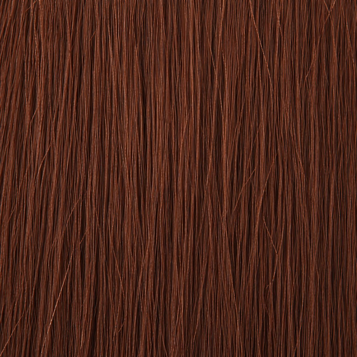 Close-up of the Remy human hair texture in shade #33 Auburn