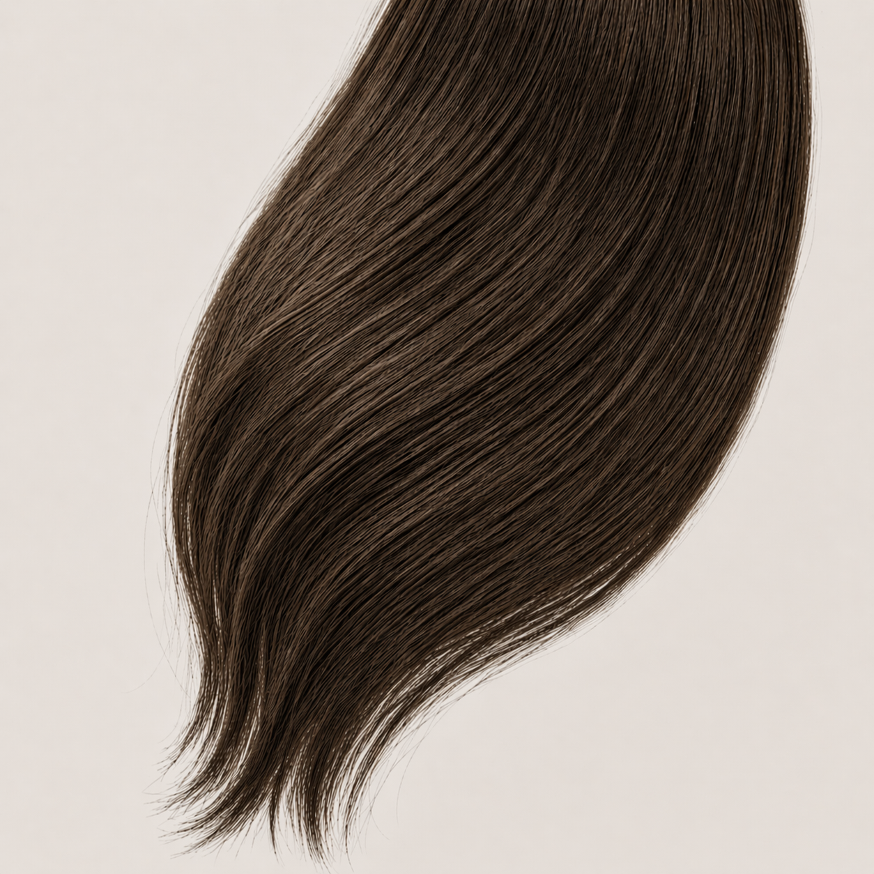 Stessia butterfly weft hair extensions in shade #3 Dark Brown, laid flat