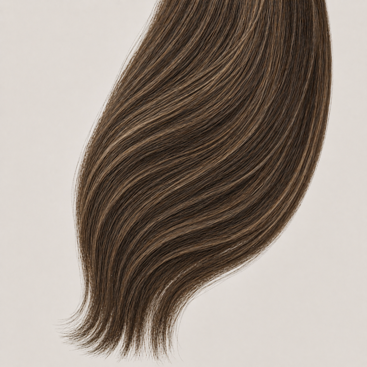 Stessia butterfly weft hair extensions in shade #4/6 Highlights, laid flat
