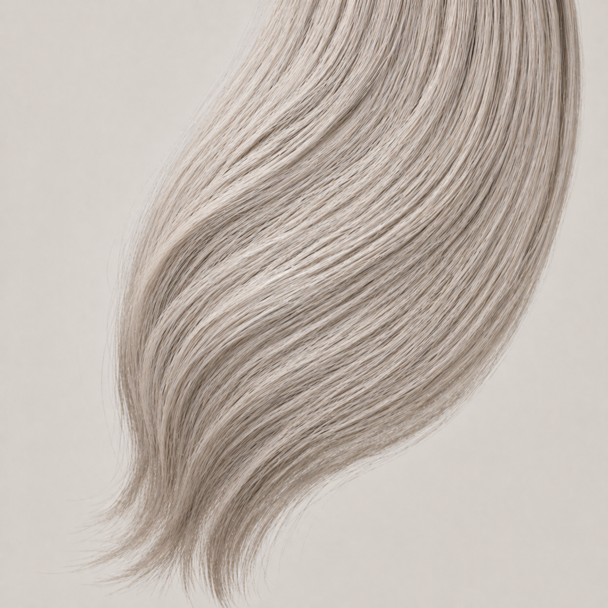 Stessia butterfly weft hair extensions in shade #Silver, laid flat
