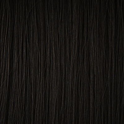 Close-up of the Remy human hair texture in shade #1B Brown Black