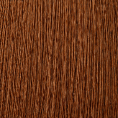 Close-up of the Remy human hair texture in shade #30 Warm Copper