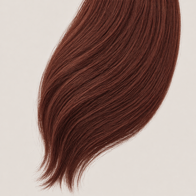 Stessia butterfly weft hair extensions in shade #33 Auburn, laid flat