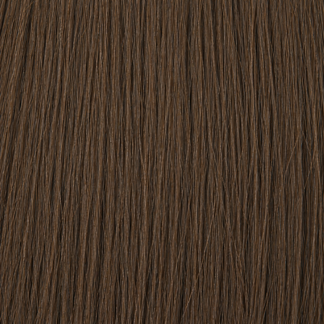 Close-up of the Remy human hair texture in shade #3 Dark Brown