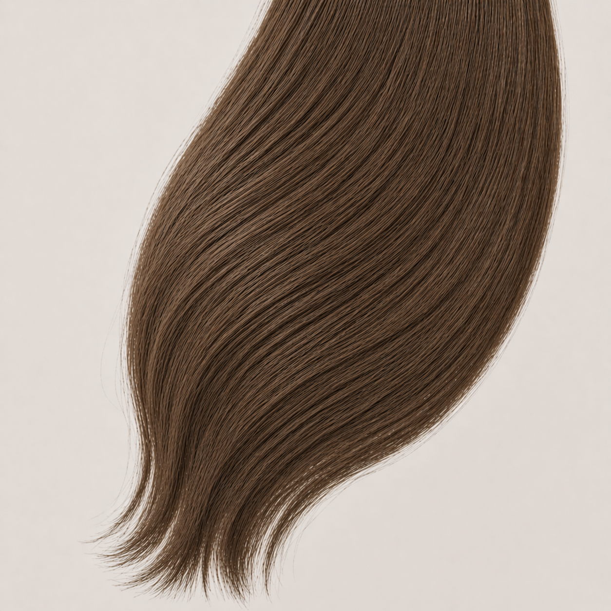 Stessia butterfly weft hair extensions in shade #4 Medium Brown, laid flat