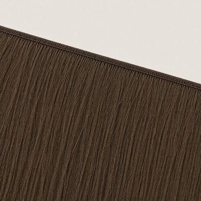 Flat butterfly weft seam of Stessia hair extensions in shade #4 Medium Brown