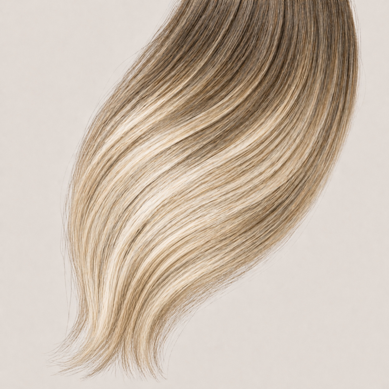 Stessia butterfly weft hair extensions in shade #5A/613/18 Balayage, laid flat