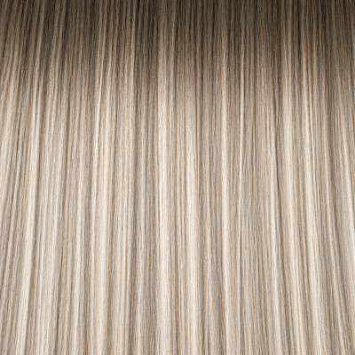 Close-up of the Remy human hair texture in shade #7A/613/18A Balayage