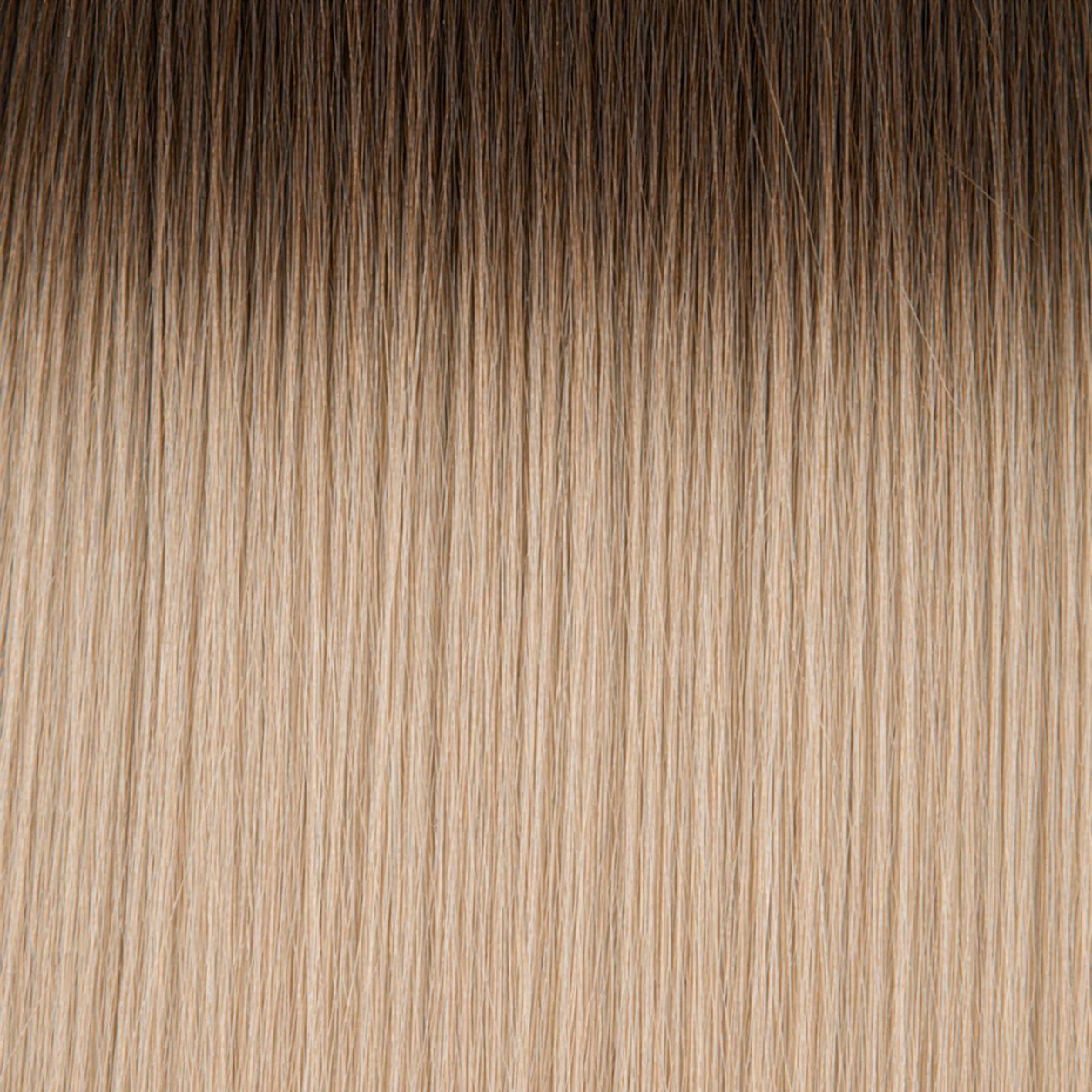 Close-up of the Remy human hair texture in shade #8T60 Rooted